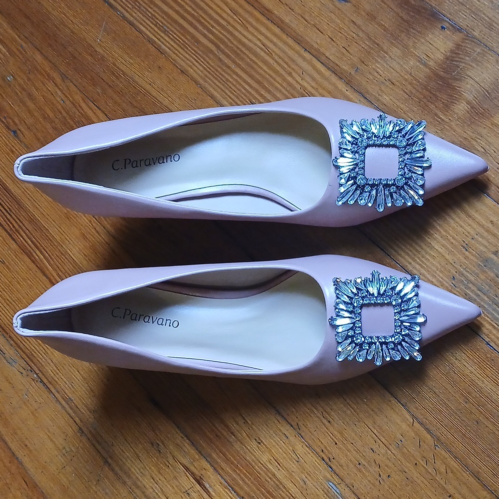 Pink Dusty Rose Blush Bridesmaid Rhinestone Women's Shoes Size 37